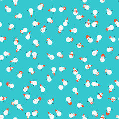 Cute snowmen background for New Year and Christmas