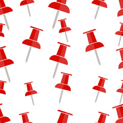 Naklejka premium Seamless Pattern Colored Office Push Pins. Vector Illustration