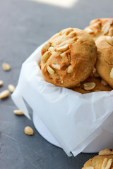 Lemon shortbread cookies with peanuts