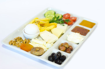 .breakfast plate white background