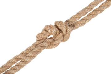 another side of surgeon's knot joining two ropes