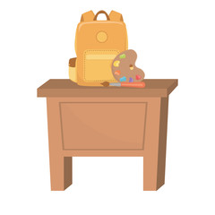 Desk and school supplies design