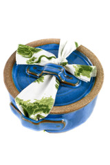 Elegant blue ceramic pot 