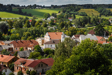 View over the roofs of the old small town of Sabile in Latvia