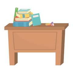Desk and school supplies design