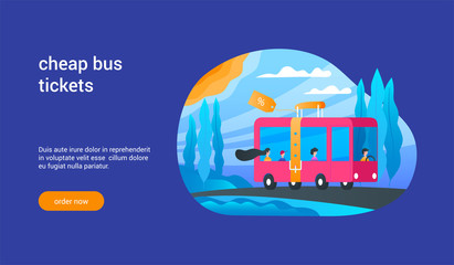 Fototapeta premium cheap bus tickets concept 02