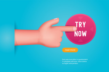 Finger push on the butto