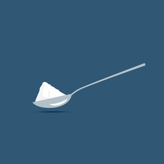 spoon with salt or sugar vector illustration