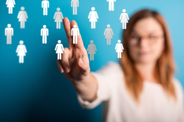 global networking 3d human select concept