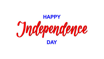 Happy 4th of July Independence day USA  handwritten phrase on white background. Celebration lettering. Vector illustration.
