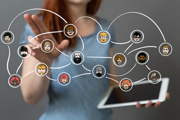 Concept of Network, internet communication. 3d illustration
