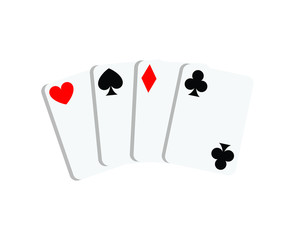 Cards icon isolated on white background. Symbol of playing cards. Lucky logo for casino. Vector illustration.