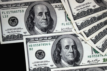 American dollars close up. Background from dollars