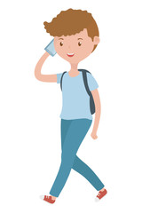 Man cartoon with bag design