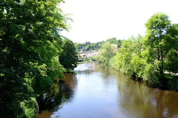 Fototapeta na wymiar River Vltava in Cesky Krumlov in the Czech Republic