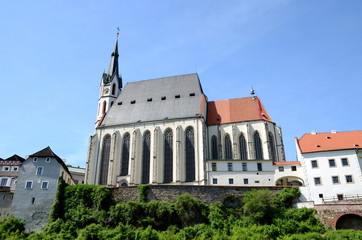Fototapeta na wymiar Church in Cesky Krumlov in the Czech Republic