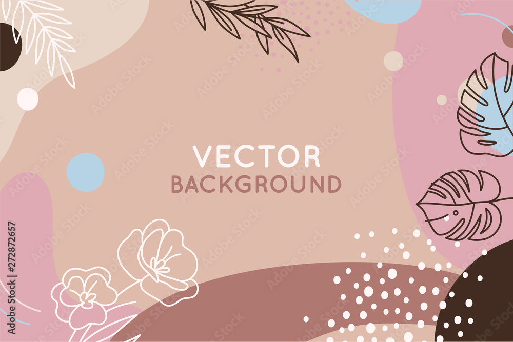 Poster vector set of abstract creative backgrounds in minimal trendy style with copy space for text