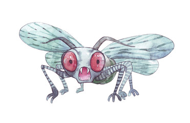 cute scary insect monster illustration