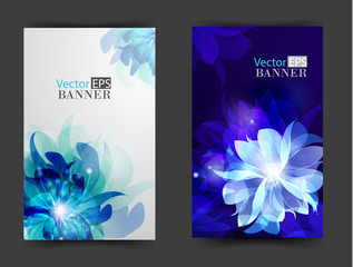 Flower vector background brochure template
