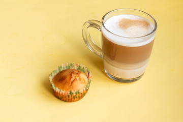 coffee breakfast with latte or cappuccino and french bakery