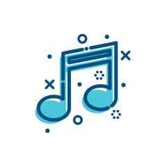 flat outline icons music