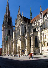 Fototapeta na wymiar Cathedral, cathedral square, Regensburg, Bavaria, Germany, Europe