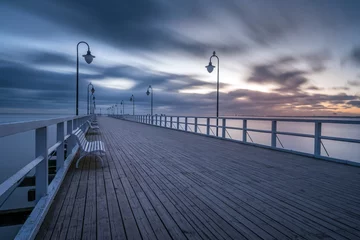 Foto op Plexiglas De Oostzee, Sopot, Polen Wooden pier in Gdynia Orlowo. Early morning on the Baltic Sea. Poland, Europe.