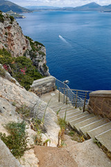 Sardinien Treppe zur Grotta di Nettuno