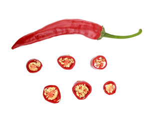 red hot chilli pepper and slices