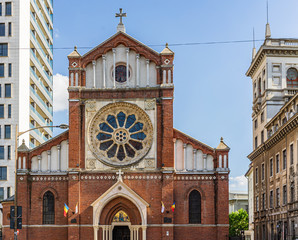 Bucharest, Romania - 2019. St. Joseph Catholic Cathedral or Catedrala Sf. Iosif in Bucharest.