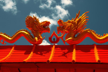chinese dragon on the roof