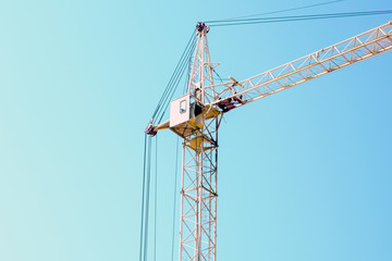 construction cranes construction of houses