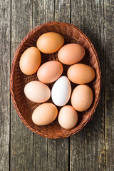 Raw chicken eggs.