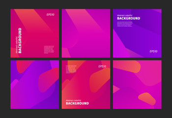 Vector design template and illustration in trendy bright gradient colors with abstract fluid shapes, copy space for text - futuristic posters, banners and cover designs