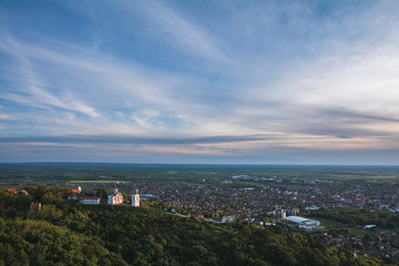 View on a Vršac city at sunset in Vojvodina, Serbia