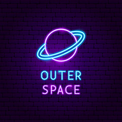 Outer Space Neon Label © anna_leni