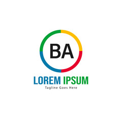 BA Letter Logo Design. Creative Modern BA Letters Icon Illustration