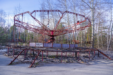 Abandoned amusement park in Pripyat, in Chernobyl Exclusion Zone, Ukraine