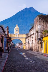 Antigua Arch and large volcano
