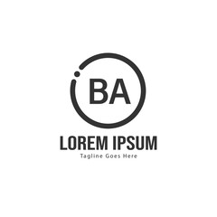 BA Letter Logo Design. Creative Modern BA Letters Icon Illustration