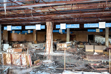 Abandoned shop in Pripyat city, Chernobyl Exclusion Zone, Ukraine