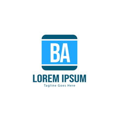 Obraz premium BA Letter Logo Design. Creative Modern BA Letters Icon Illustration