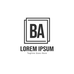BA Letter Logo Design. Creative Modern BA Letters Icon Illustration