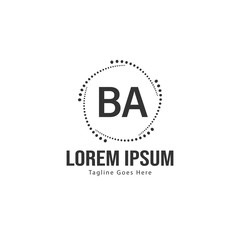 BA Letter Logo Design. Creative Modern BA Letters Icon Illustration
