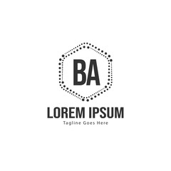 BA Letter Logo Design. Creative Modern BA Letters Icon Illustration