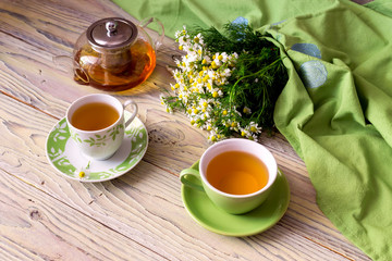 Tea made from healing chamomile