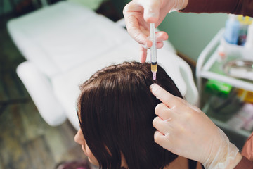platelet rich plasma. Isolated white background. cosmetology injection.