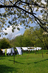 wäsche auf der leine