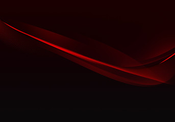 Abstract black background with dynamic red lines and space for your text