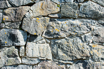 Wall of large natural stones.